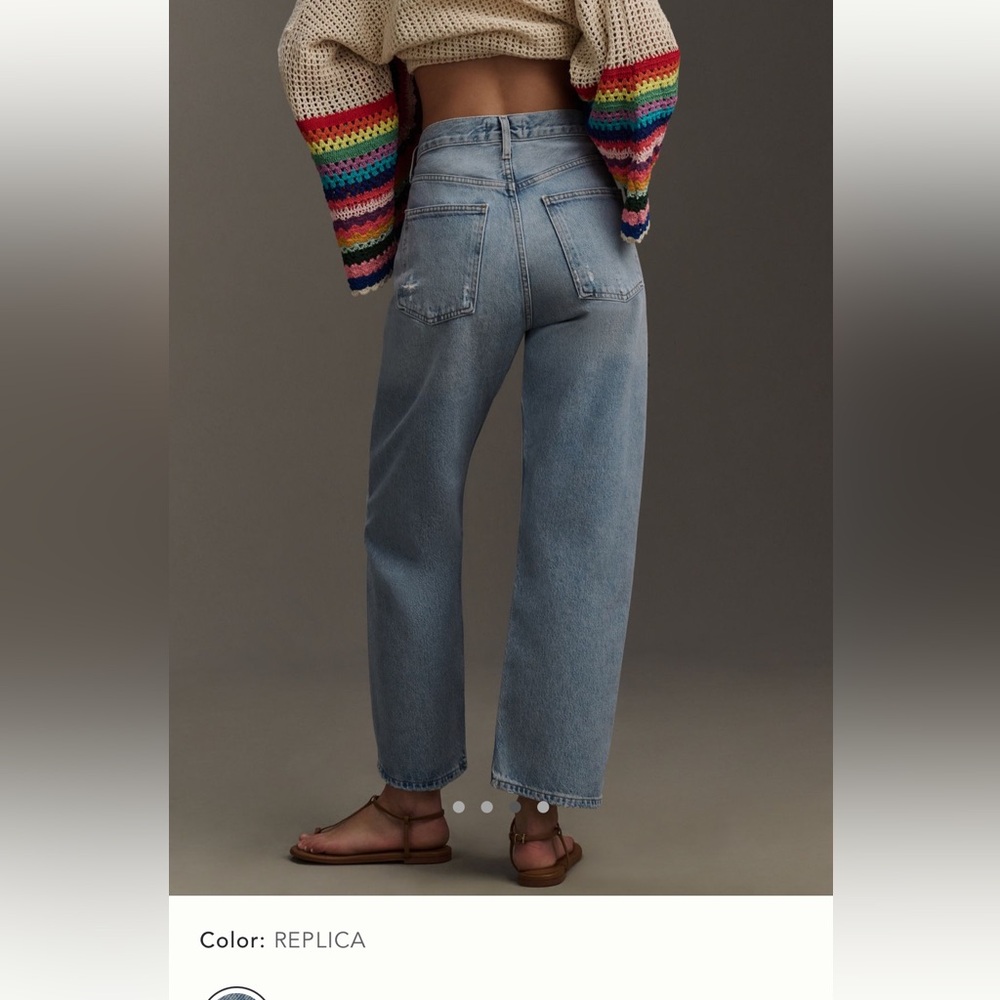 Agolde 90s Crop Mid-Rise Loose Straight-Leg Jean - Picture 3 of 3